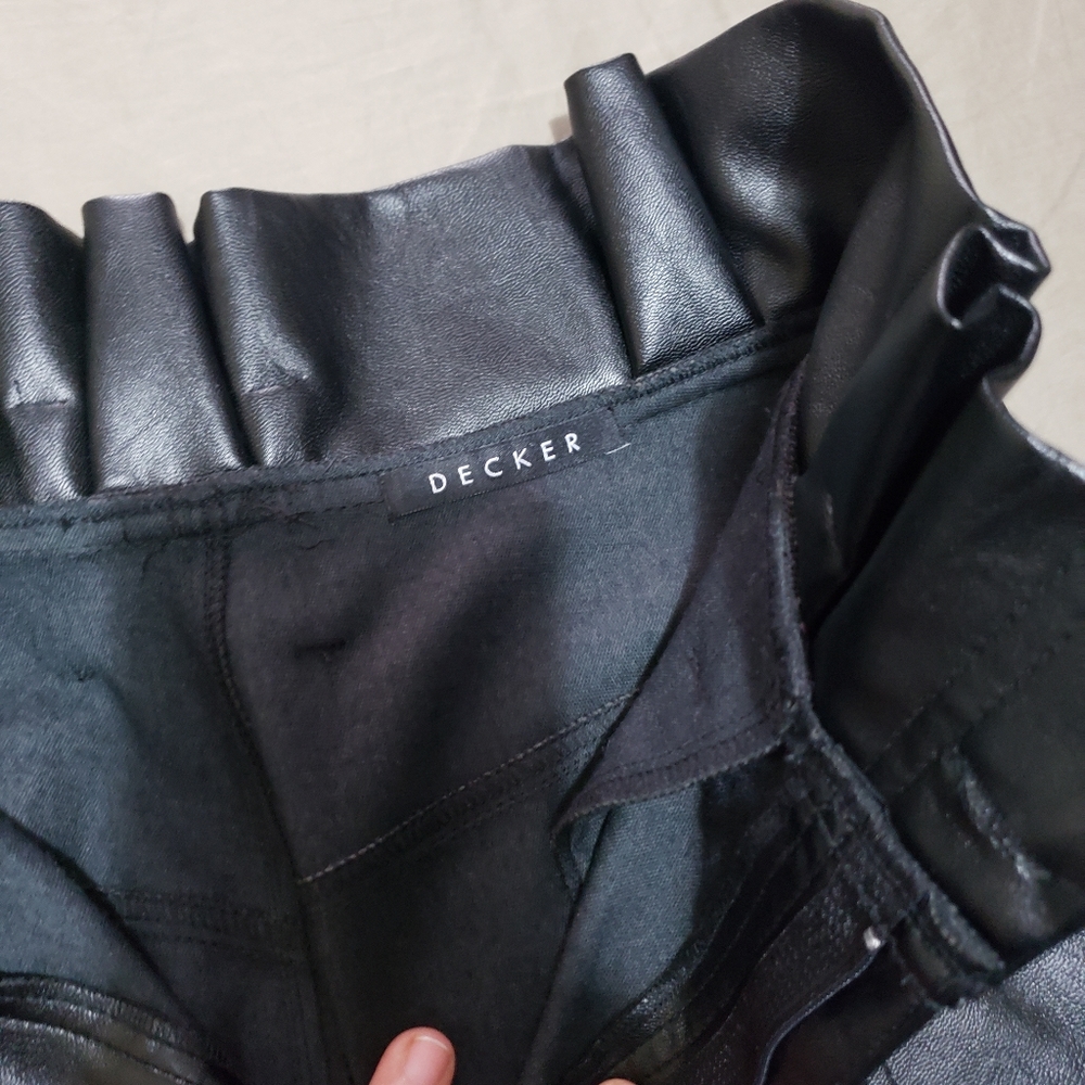 Decker leather cute pants
